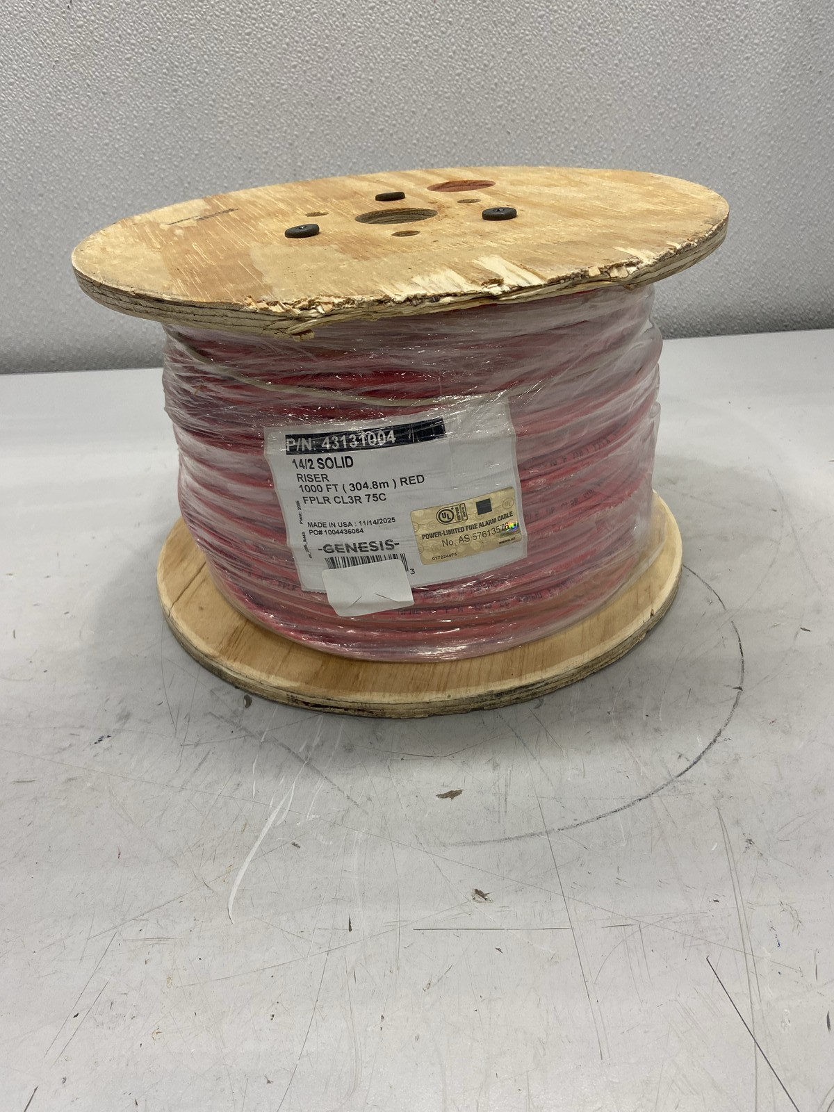Honeywell Genesis 14/2 Solid Unshielded Cable Red 1000' 43131004