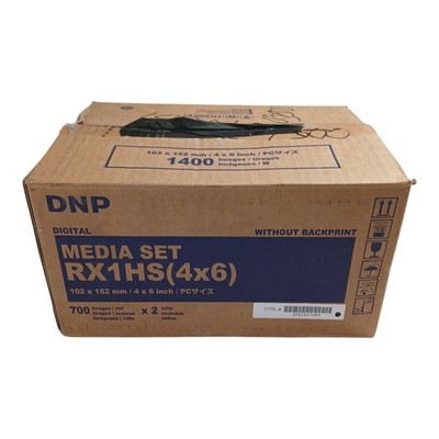 DNP RX1HS Medienset 4x6 102x152mm 1370 Bild Fotopapier Rollen ohne Backprint