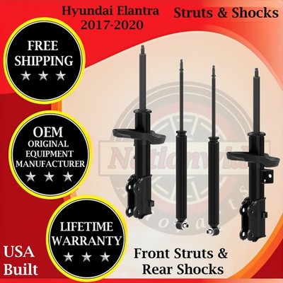 Monroe OEM Front Strut & Rear Shock For 2017-2020 Hyundai Elantra Lifetime Warr.