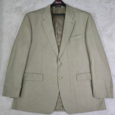 Chaps 46R Sport Coat Blazer Tan Taupe Textured Weave 2 Button Flap Pockets