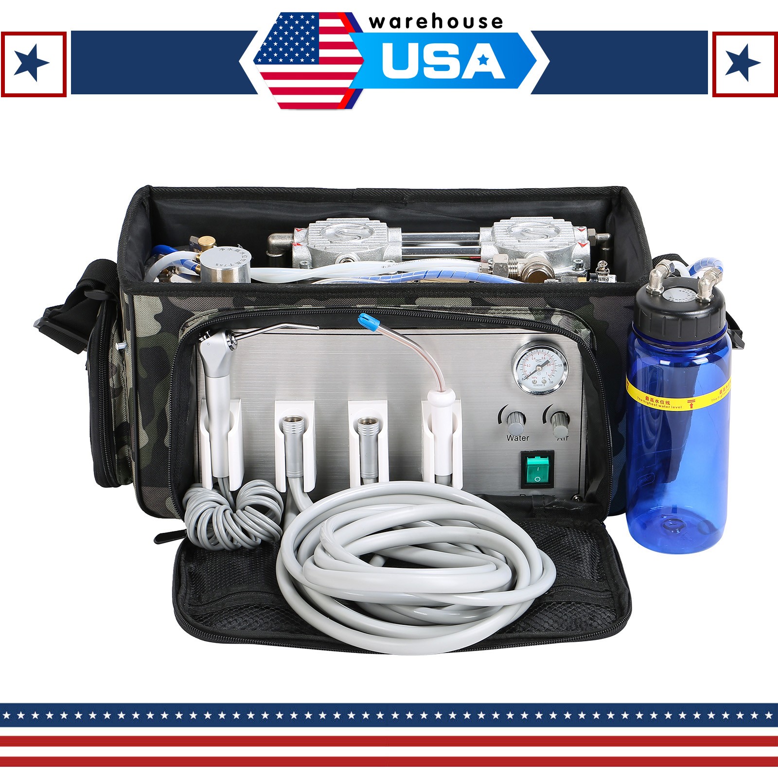 Portable Backpack Bag Dental Delivery Unit Air Compressor Syringe Suction SD-101