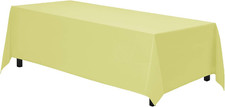 Rectangle Tablecloth - 70 x 120 Inch Yellow Table Cloth for 6 or 8 Foot Rectangl