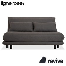 Ligne Roset Multy Stoff Dreisitzer Grau Gestell Schwarz manuelle Schlaffunktion