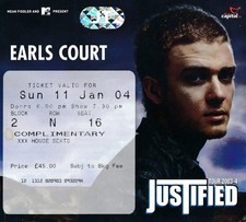 CONCERT TICKET - Justin Timberlake @ Earls Court London 11th January 2004