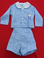 VINTAGE BABY/TODDLER OUTFIT 2 PIECE JACKET/VEST SHORTS 12 MONTHS
