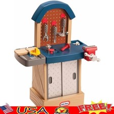 Kids Pretend Workbench Play Set W/ Tools Storage Hammer Saw Accessories New