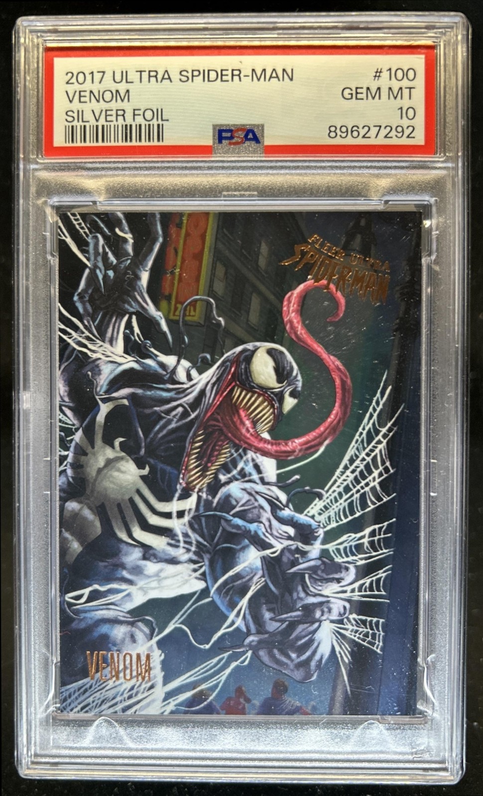 2017 Fleer Ultra Marvel Spider-Man Venom Silver Foil #100 PSA 10 GEM MINT
