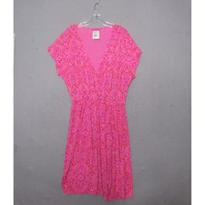 Fresh Produce Dress XL Pink Surplice Faux Wrap Beach Vacation Summer USA NWT