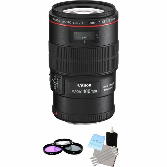 Объектив Canon EF 100 mm F/2.8 L IS USM + набор для УФ-излучения и чистки
