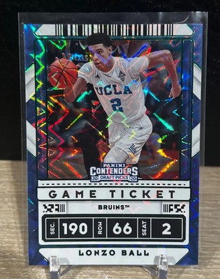 2020-21 Panini Contenders Draft Picks Lonzo Ball #46 Game Ticket Green Explosion