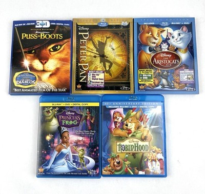 Disney/ DreamWorks Blu-Ray DVD Lot Of 5 Kids & Family Movies Peter Pan & More
