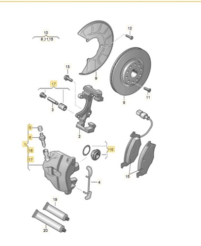 Bremssattel vorne rechtsVW Passat Variant (3C5, B6) 2.0 TDI 103kW 140PS 1K0 615