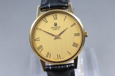 Vintage Universal Geneve 542204 Golddial Handaufzug Römisches Herrenuhr Japan