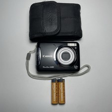Canon Powershot A480 12MP Y2K Digital Camera Tested + Sony Case, Batteries