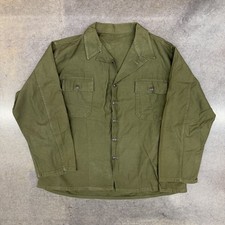 Vintage 1962 US Army OG-107 Type 1 Utility Shirt 1st Pattern Cotton Sateen L