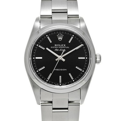 ROLEX Air King 14,000 Black Case Size 34×34mm Men's Used Watch #1111511