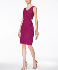 Alex Evenings Women's Contour Embellished Ruched Dress MSRP 199