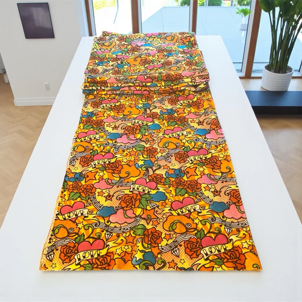 Фланелевая ткань для татуировок любовь музыкальные ноты 5 ярдов сердца хиппи BTY в ярдах - Изображение 2 из 4