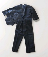 Toddler Boys 5 Piece Tuxedo Set Shirt Bow Tie Size 4T Black NWT