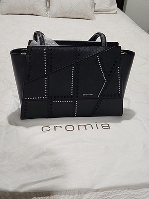 Cromia Black Leather Purse NWT Made In Italy