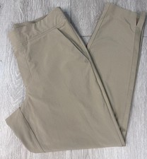 Athleta Brooklyn Straight Leg Pull-On Ankle Pants Stretch Pockets Tan Size 6