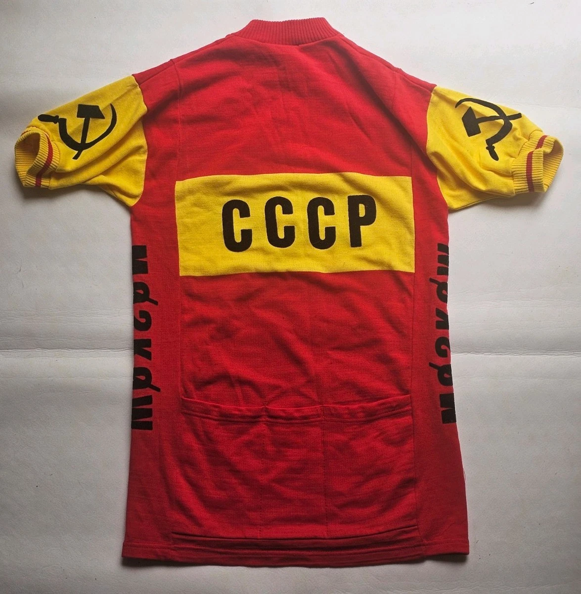 CAMISETA CICLISTA RUSA S/S TALLA 5 ESTILO LANA 3 BOLSILLOS TRASEROS EXCELENTE ESTADO