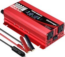 1000W/2000W Peak Car Power Inverter DC 12V to 110V/120V AC 1000W, Red