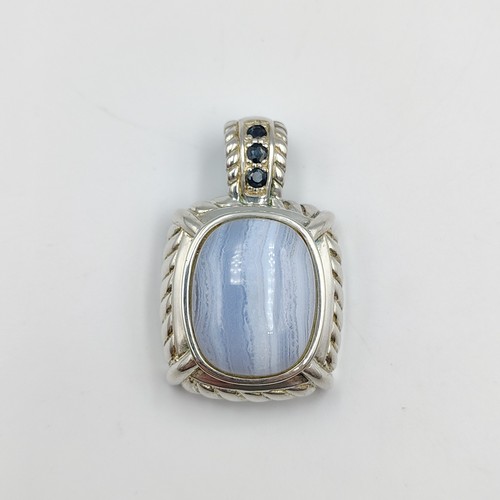 QVC Judith Ripka Sterling Silber 925 Spitze Achat Saphir Anhänger Enhancer - Bild 5 von 15