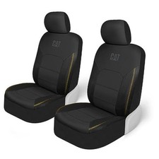 Cat FlexHybrid Car Seat Covers, Black Premium Faux Leather Flex Fronts-Black