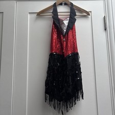iEFiEL S Dance Costume, Sequins, Red, White and Black colour, Tassels, Glamour
