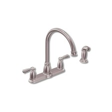 Moen Banbury Two Handle Stainless Steel Kitchen Faucet Side Sprayer CA87000SRS