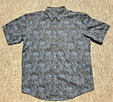 Arrow Men  s Short Sleeve Button-Up Shirt Blue Hawaiian Tropical Size XL