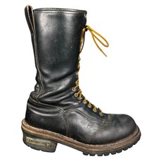 Vintage Red Wing Men s Black Leather Logger B...