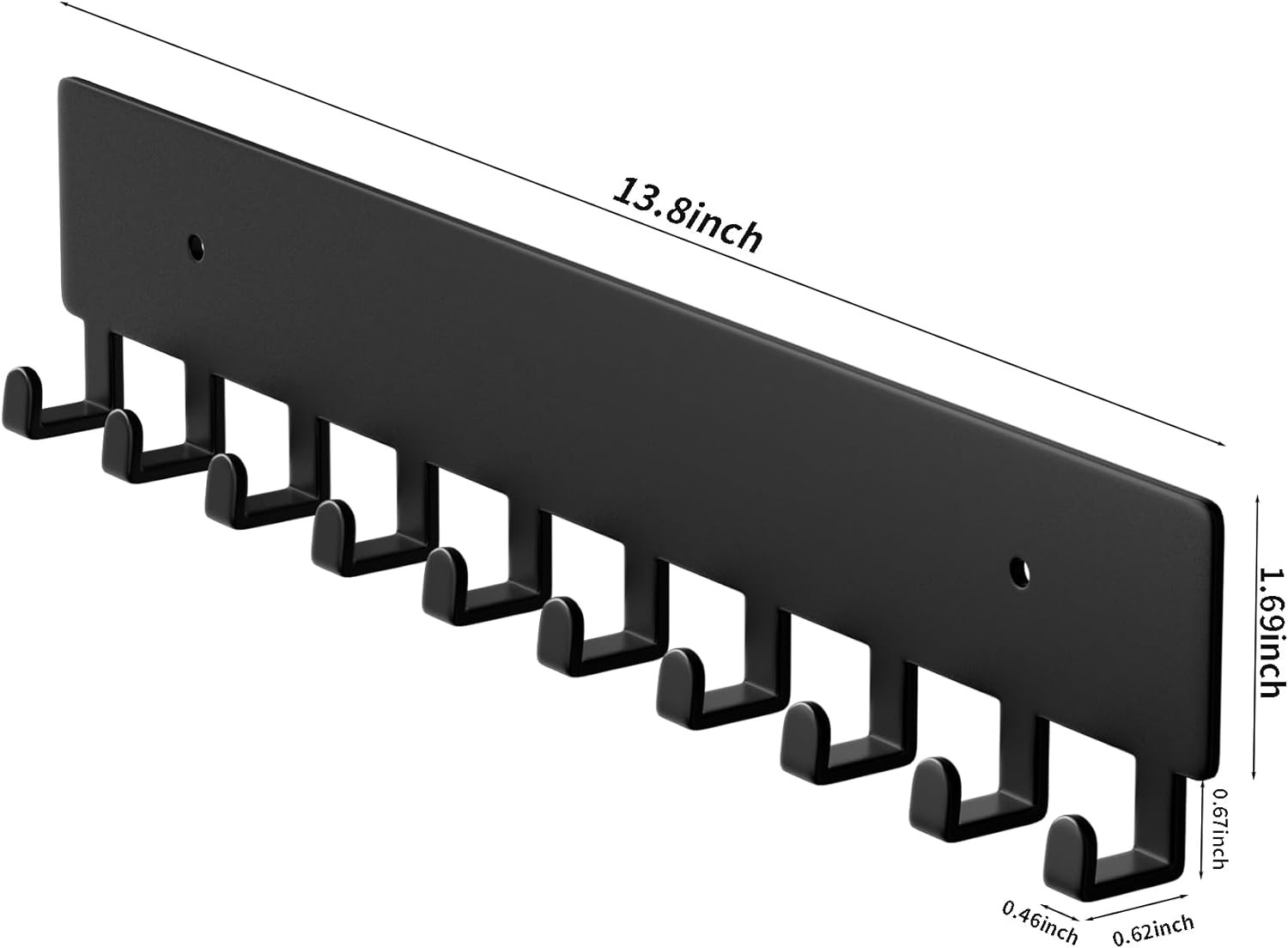 Key Holder for Wall, Key Hooks with 10 Hooks, Wall Mounted Key Holder for Hallwa
