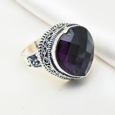 AAA Amethyst Gemstone Handmade 925 Sterling Silver Dazzling Ring Jewelry