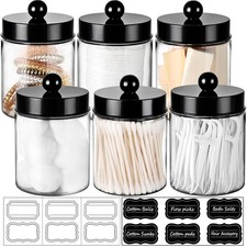 Apothecary Jars Bathroom Vanity Storage Organizer Set countertop Canister Plasti