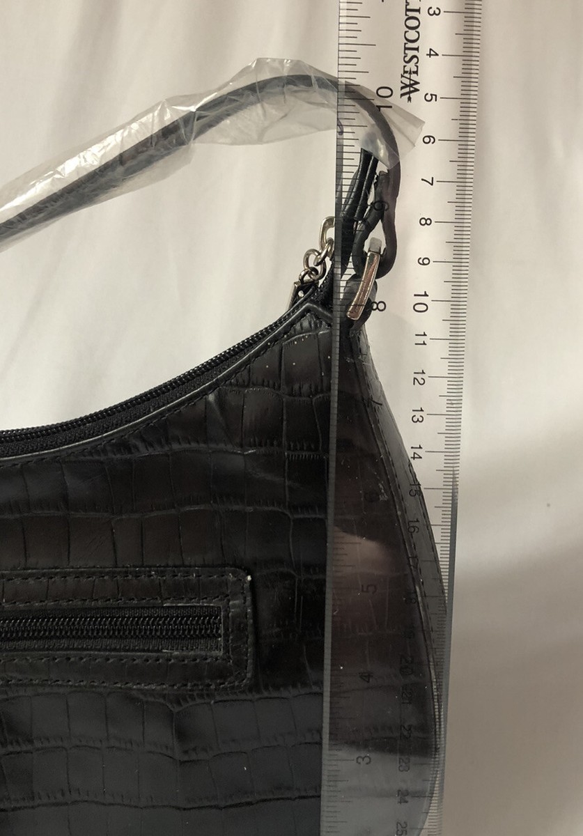 Maxx New York Shoulder Bag Croc-effect Baguette, Half-moon