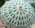 Sunshade Patio Decor 6.5FT Indian Garden Umbrella Hand Block Print Green Tree
