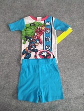 Marvel Avengers Superheroes Boys 2 pc Short Set Size 4 Blue NWT