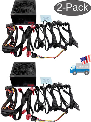 2-Pack: PowerSpec Fully Modular 80+ Gold 4x PCIE 650W 12V Gaming PC Power Supply