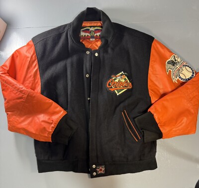 Vintage Baltimore Orioles JH Design Wool/leather Button Letterman Men s Med Y2K