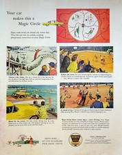 1958 Ethyl Gasoline Car Travel Entertainment Magic Circle Vintage 1950s Print Ad