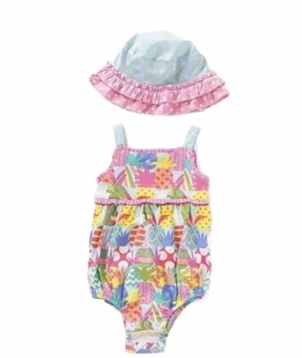 Matilda Jane Bubble Romper + Hat 3-6 M Let s Go Together Baby Girl Pineapple