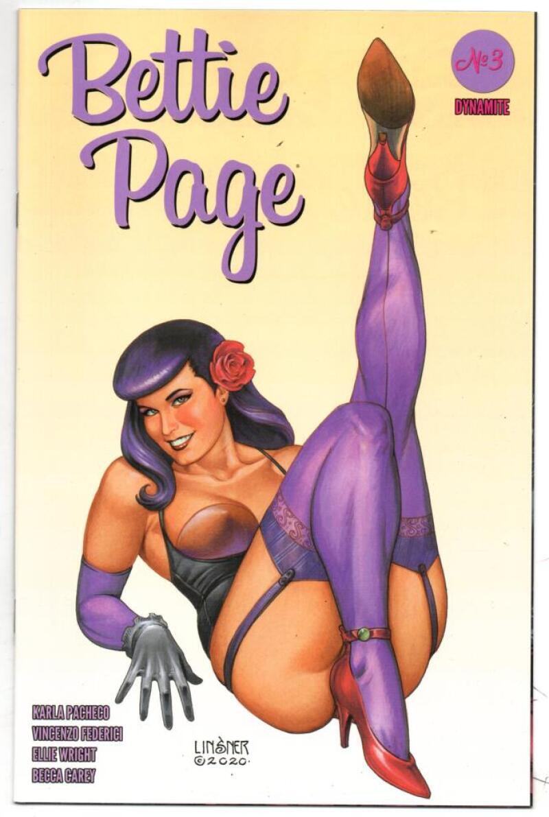 BETTIE PAGE #3 C, VF/NM, Linsner, 2020 V3, Betty, more in store