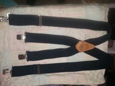 Duluth Trading Navy Blue Suspenders Adjustable 2 inch wide