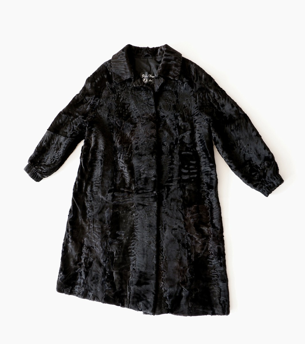 Breitschwanz Persianer Mantel SWAKARA schwarz Pelzmantel 42/44