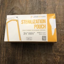 Box of 200 Plastcare USA 3.5" x 6.5” Self Seal Sterilization Pouches