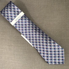 Perry Ellis Men's Neck Tie Dunstan Geo Classic Pink MSRP $55