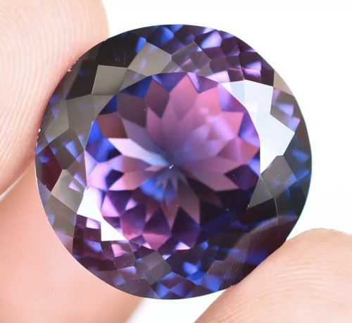 FLAWLESS Natural Purple-Blue Tanzanite 21.40 CT Round Certified Loose Gemstone - Picture 7 of 8