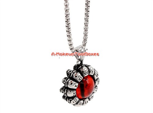 Mens Stainless Steel Roman Numerals Evil Eye Skulls Beaded Flower Pendant J663 - Picture 7 of 11